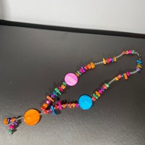 Faux Quartz Colorful Glass Multi Stone Necklace